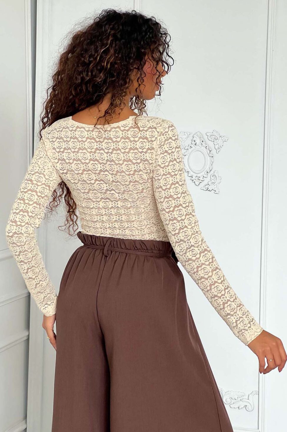 Laura μπλούζα δαντέλα μπεζ - Image 2