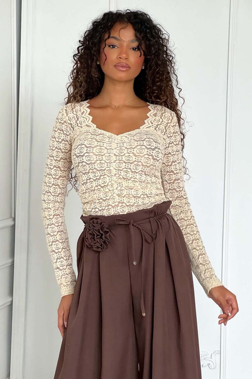 Laura μπλούζα δαντέλα μπεζ - Image 3