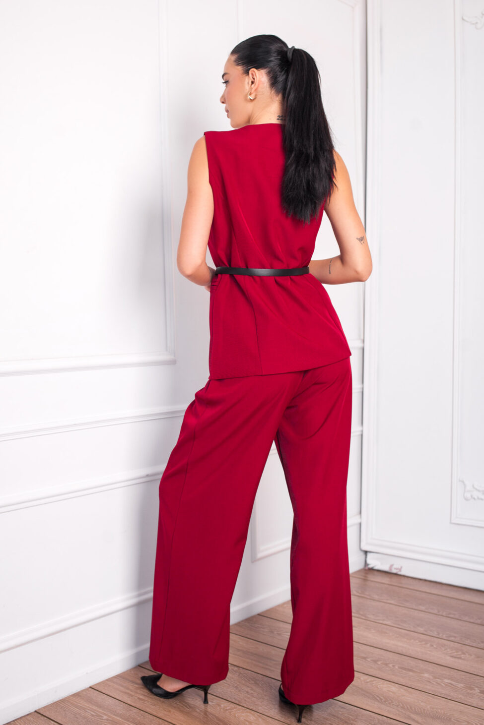 Luvina σετ γιλέκο-παντελόνι μπορντό - Image 2