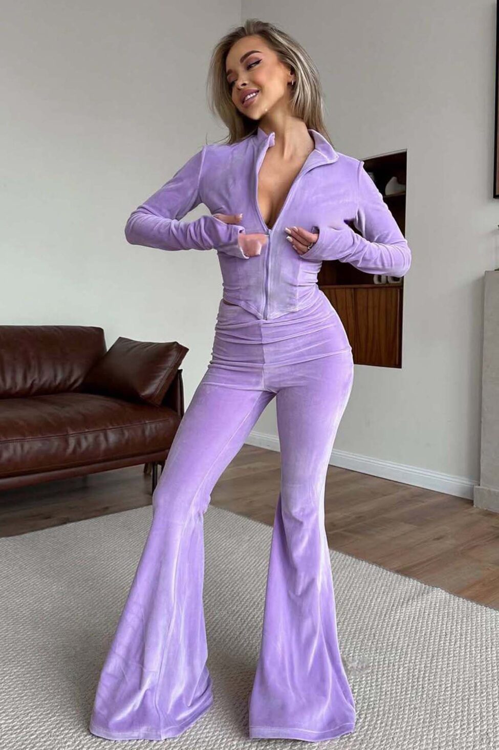 Marivess σετ φούτερ φόρμα λιλά - Image 5