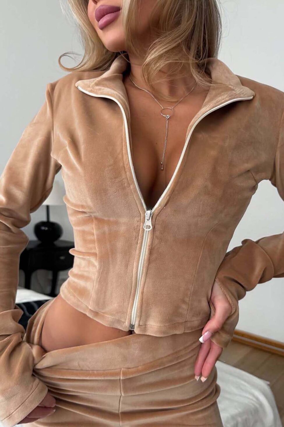 Marivess σετ φούτερ φόρμα μπεζ - Image 2