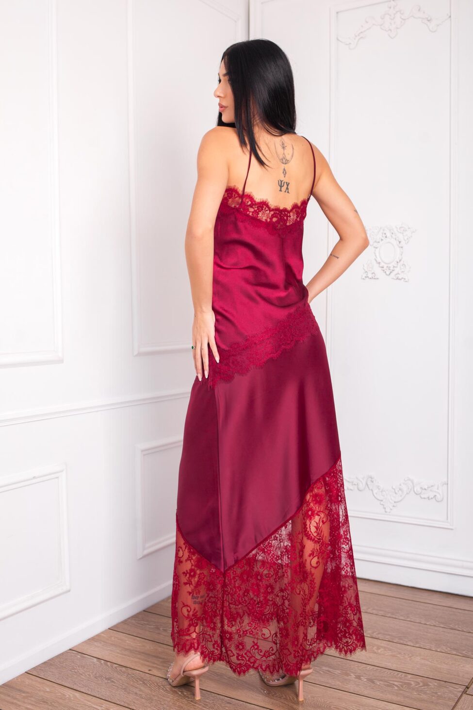 Maxime μίντι φούστα μπορντό - Image 2