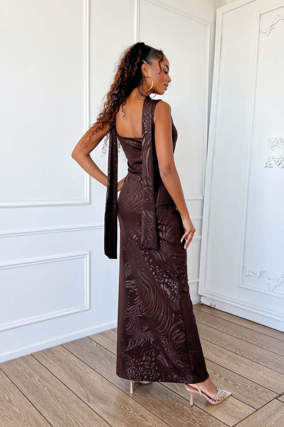 Motion μίντι φόρεμα καφέ - Image 3