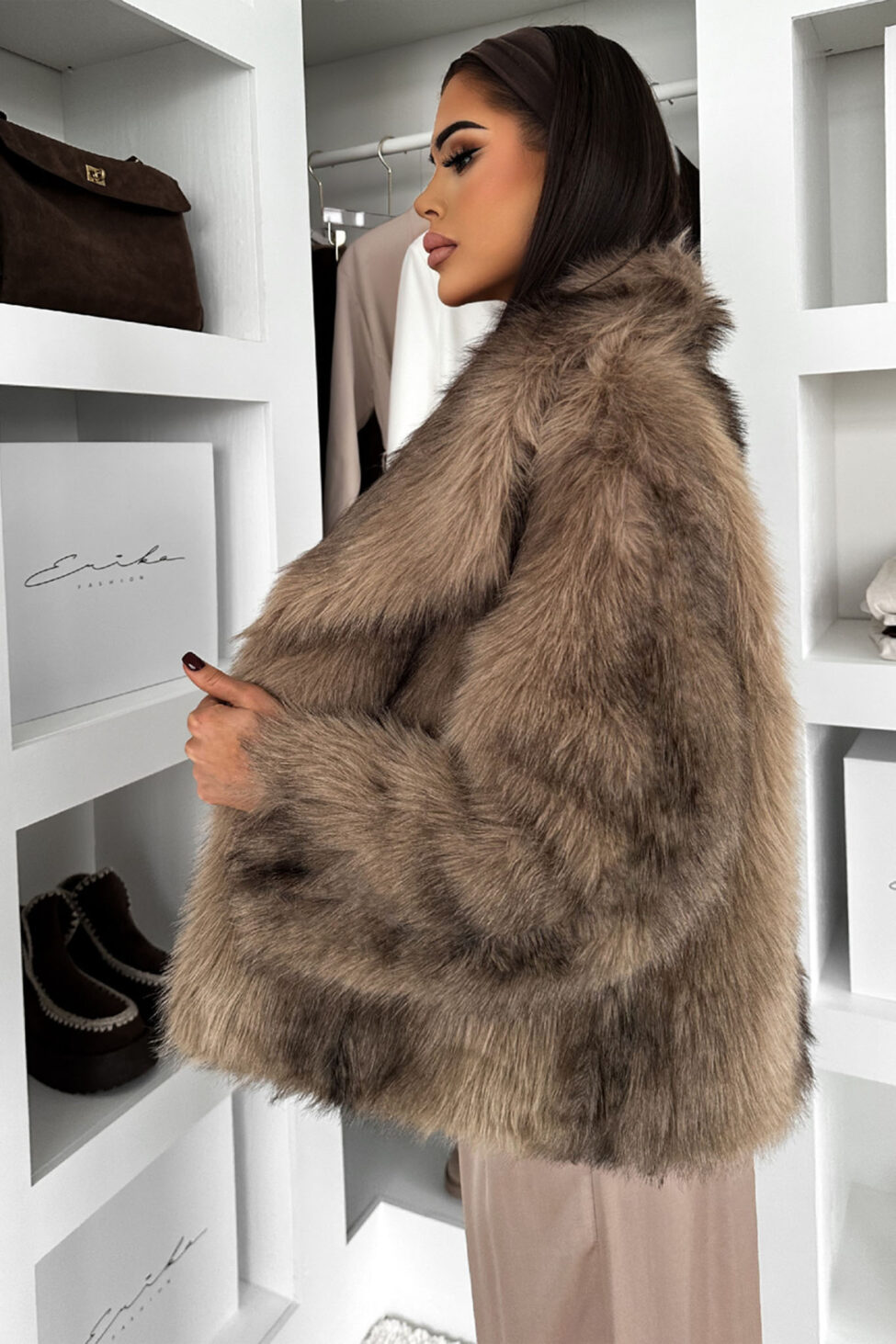 Norie γούνα οικολογική μπεζ - Image 2