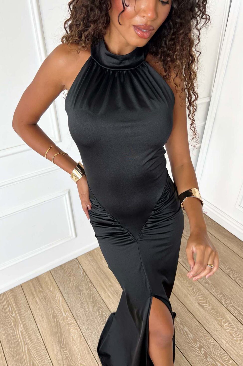 Orchid Φόρεμα Μάξι Ελαστικό μαύρο - Image 3