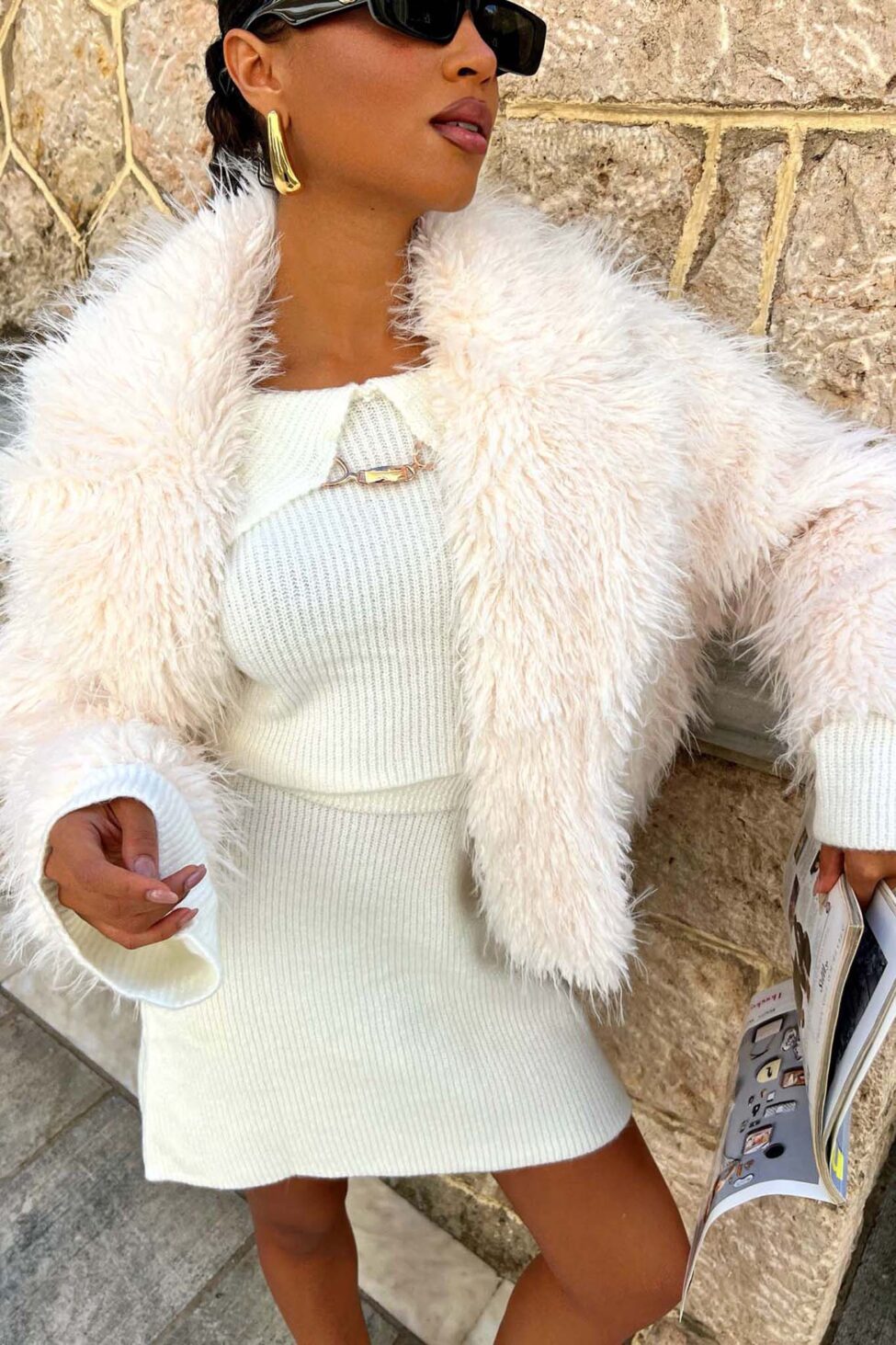 Passive κοντή οικολογική γούνα εκρού - Image 4