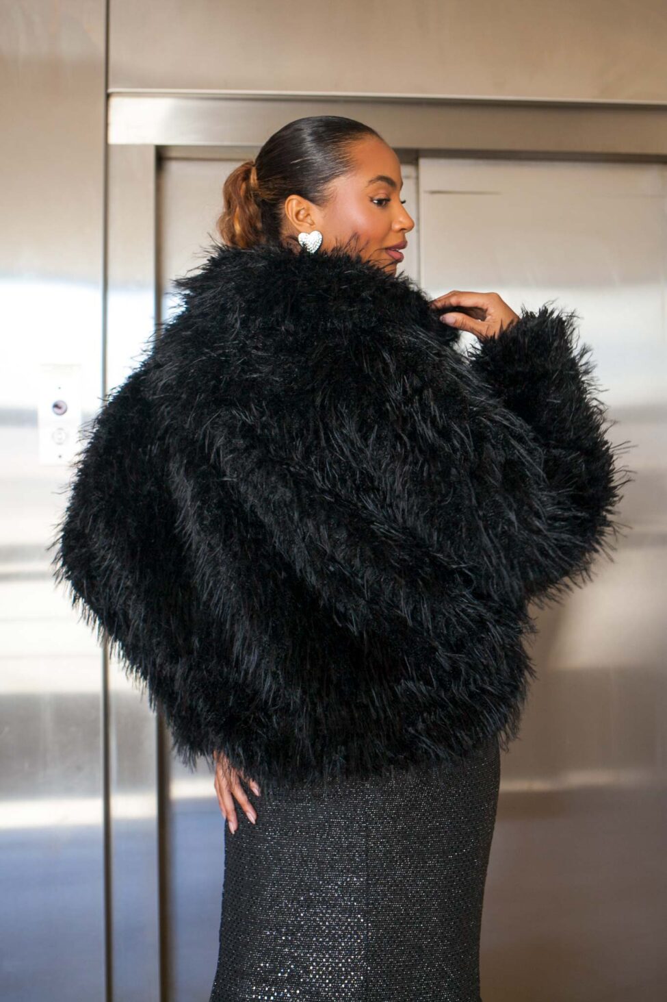 Passive κοντή οικολογική γούνα μαύρο - Image 2