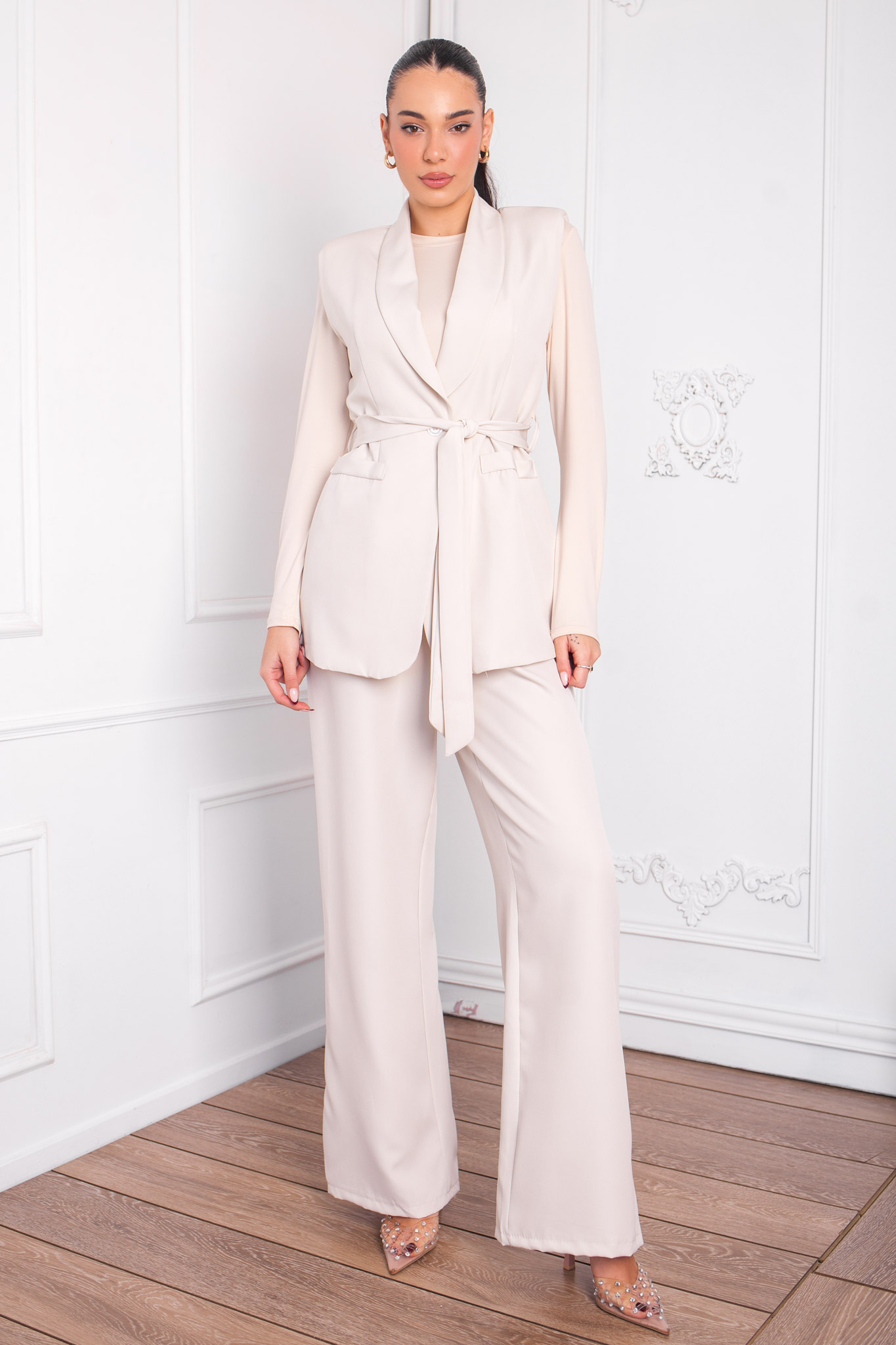 Pirro σετ γιλέκο-παντελόνι λευκό Pirro σετ γιλέκο-παντελόνι λευκό - Image 1