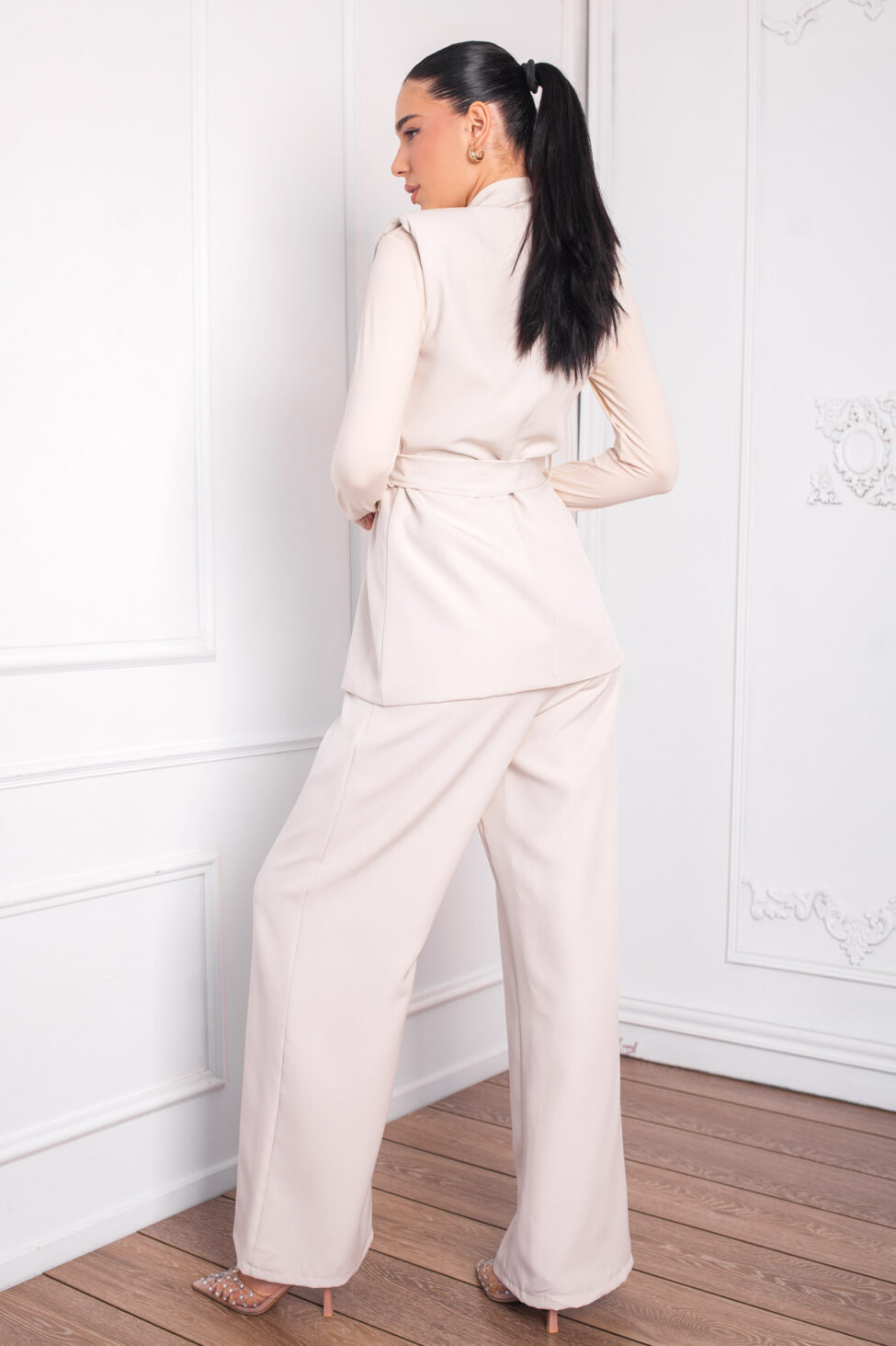 Pirro σετ γιλέκο-παντελόνι λευκό - Image 2