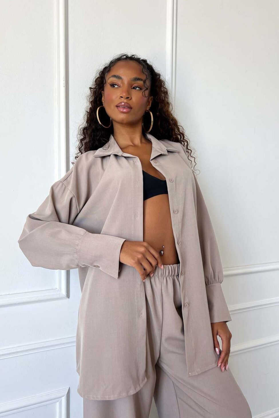 Plain σετ πουκάμισο παντελόνι πούρο - Image 4