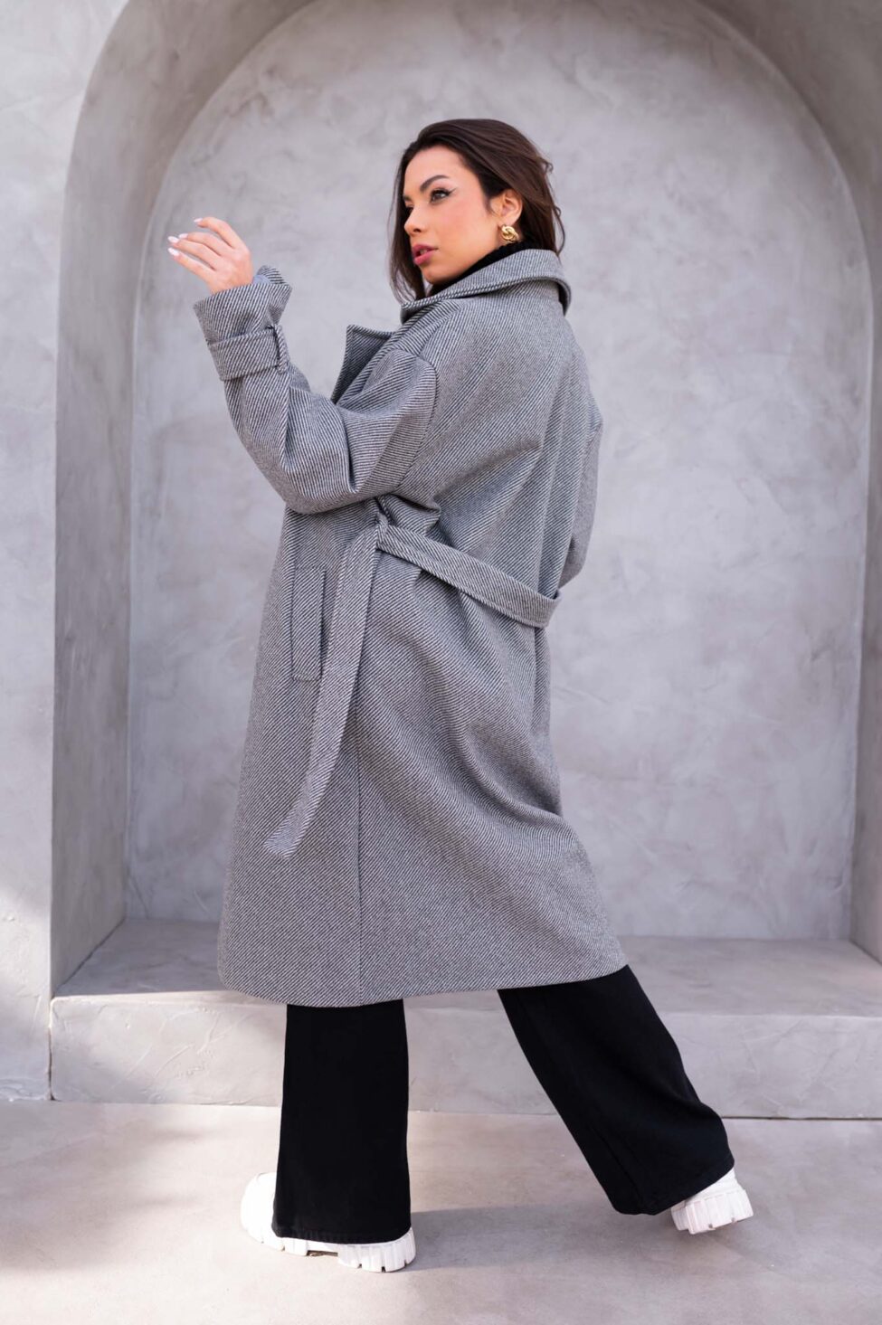 Provoke μακρύ παλτό γκρι - Image 2