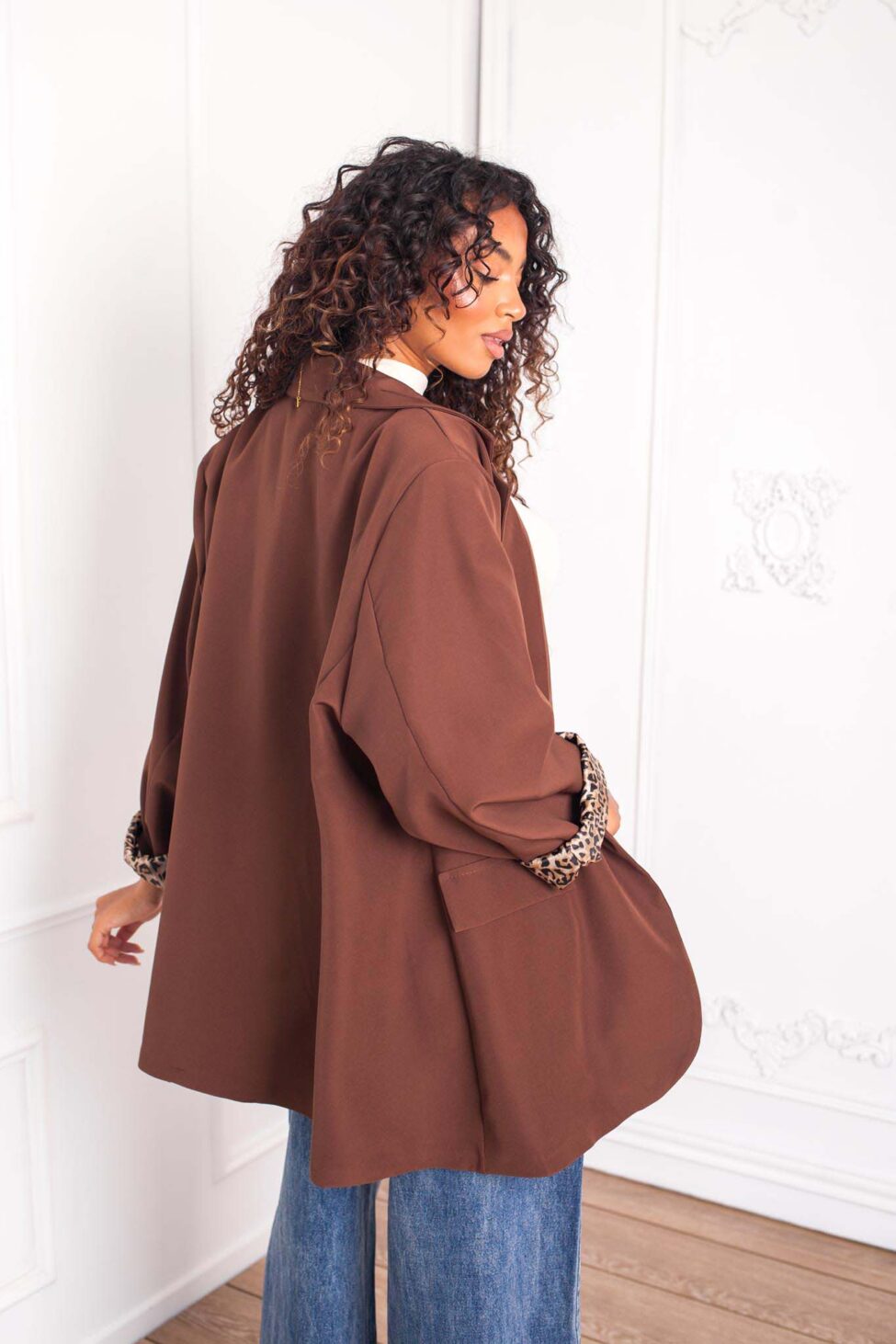 Seloura Oversized σακάκι καφέ - Image 3