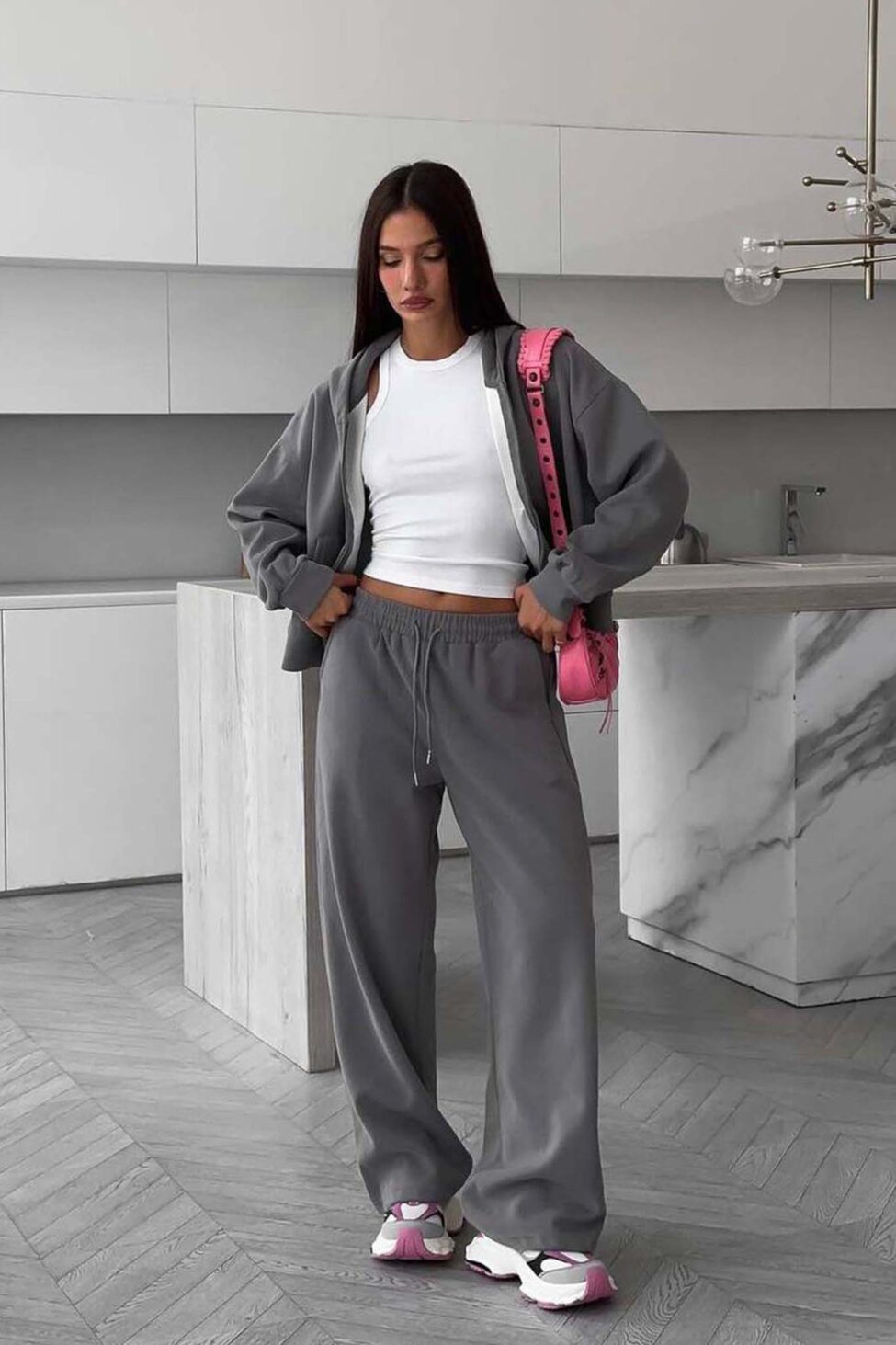 Serenith σετ φούτερ φόρμα γκρι - Image 4