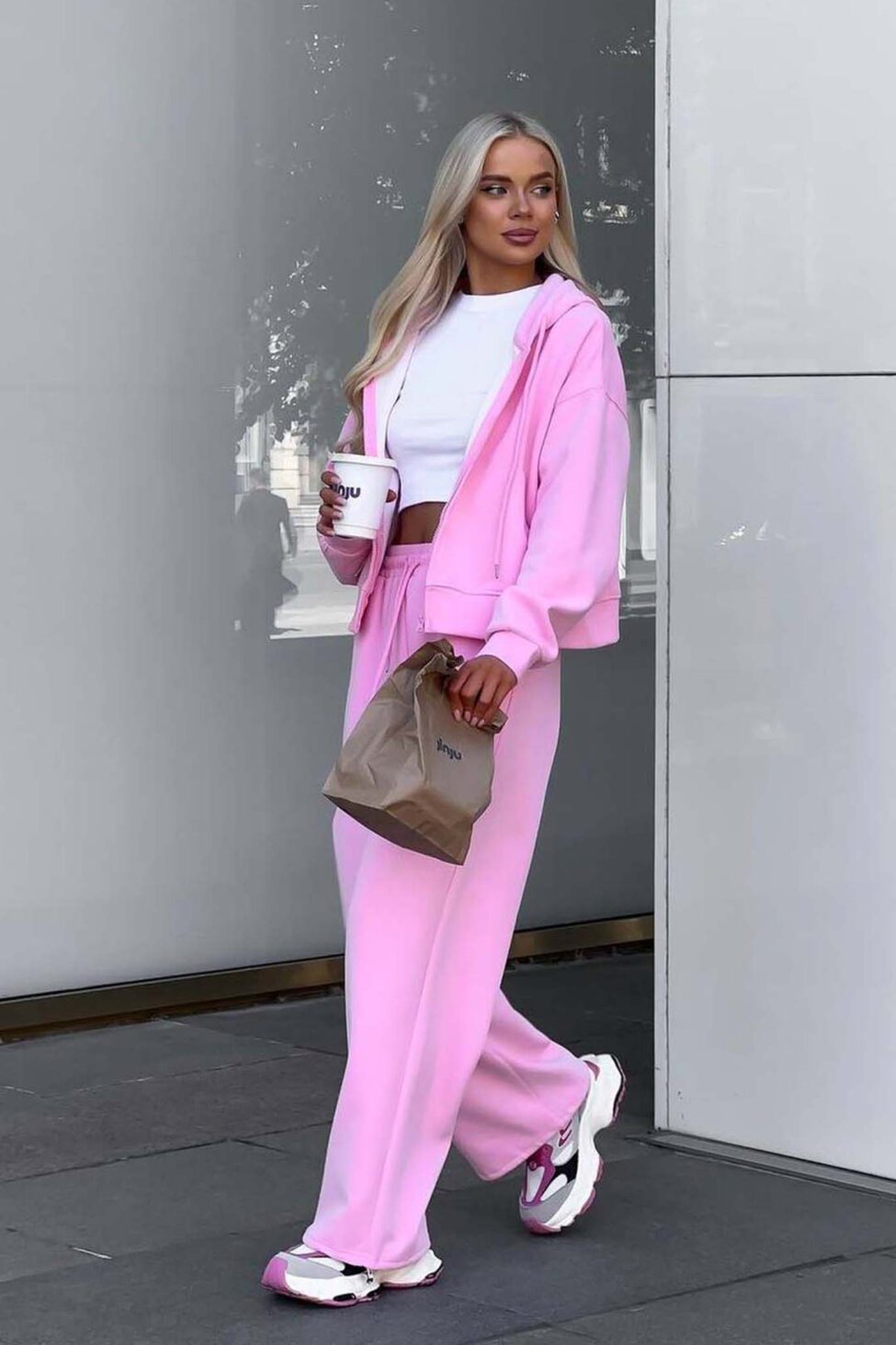 Serenith σετ φούτερ φόρμα ροζ - Image 3