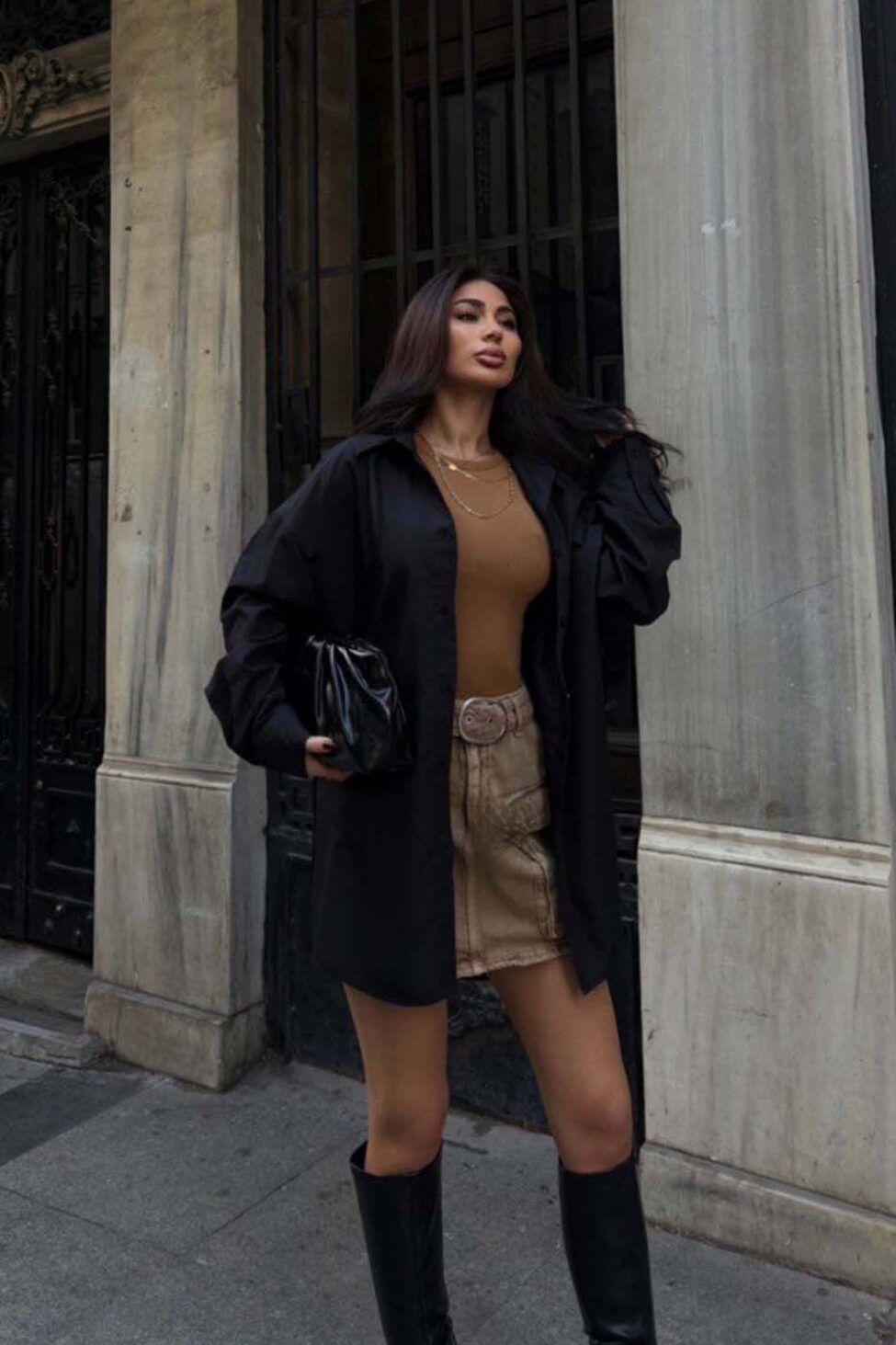 Thyrena πουκάμισο ποπλίνα μαύρο - Image 4