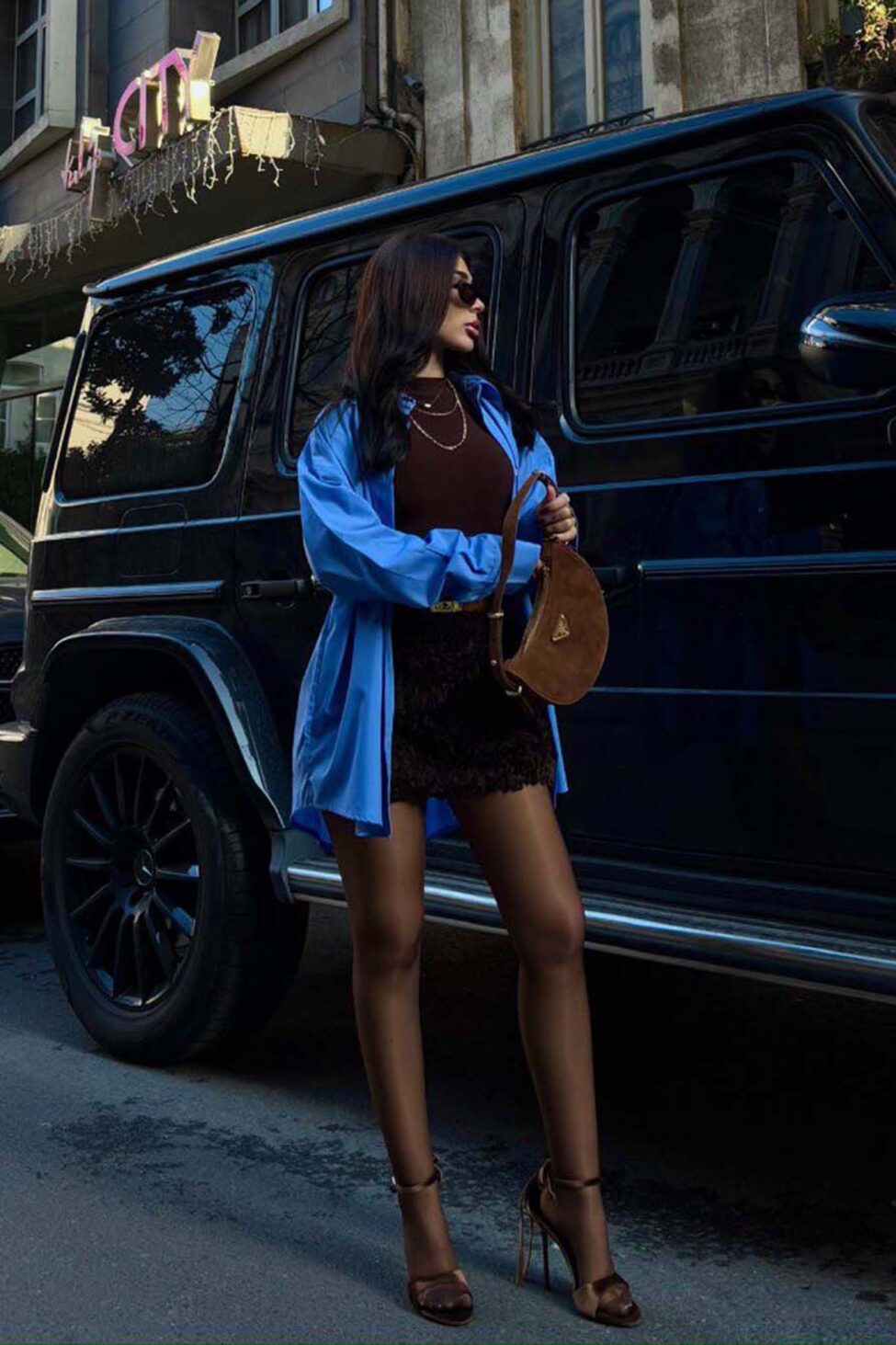 Thyrena πουκάμισο ποπλίνα μπλε - Image 3