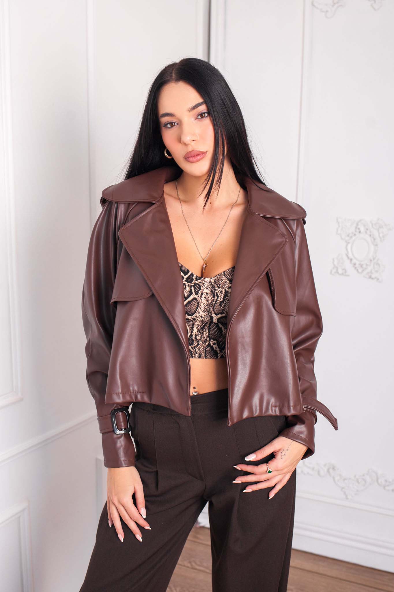 Vexira δερματίνη jacket καφέ Vexira δερματίνη jacket καφέ - Image 1