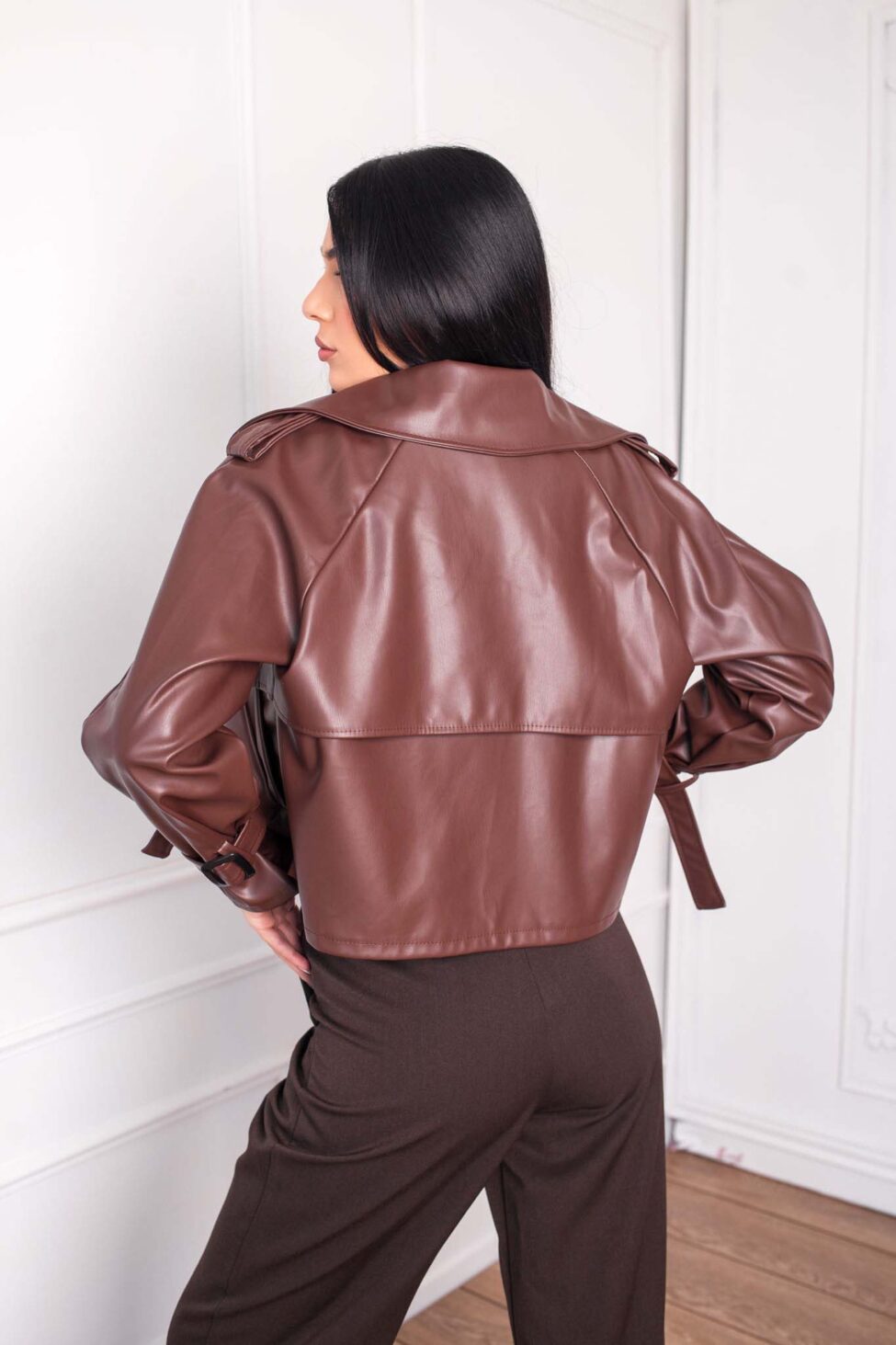 Vexira δερματίνη jacket καφέ - Image 3