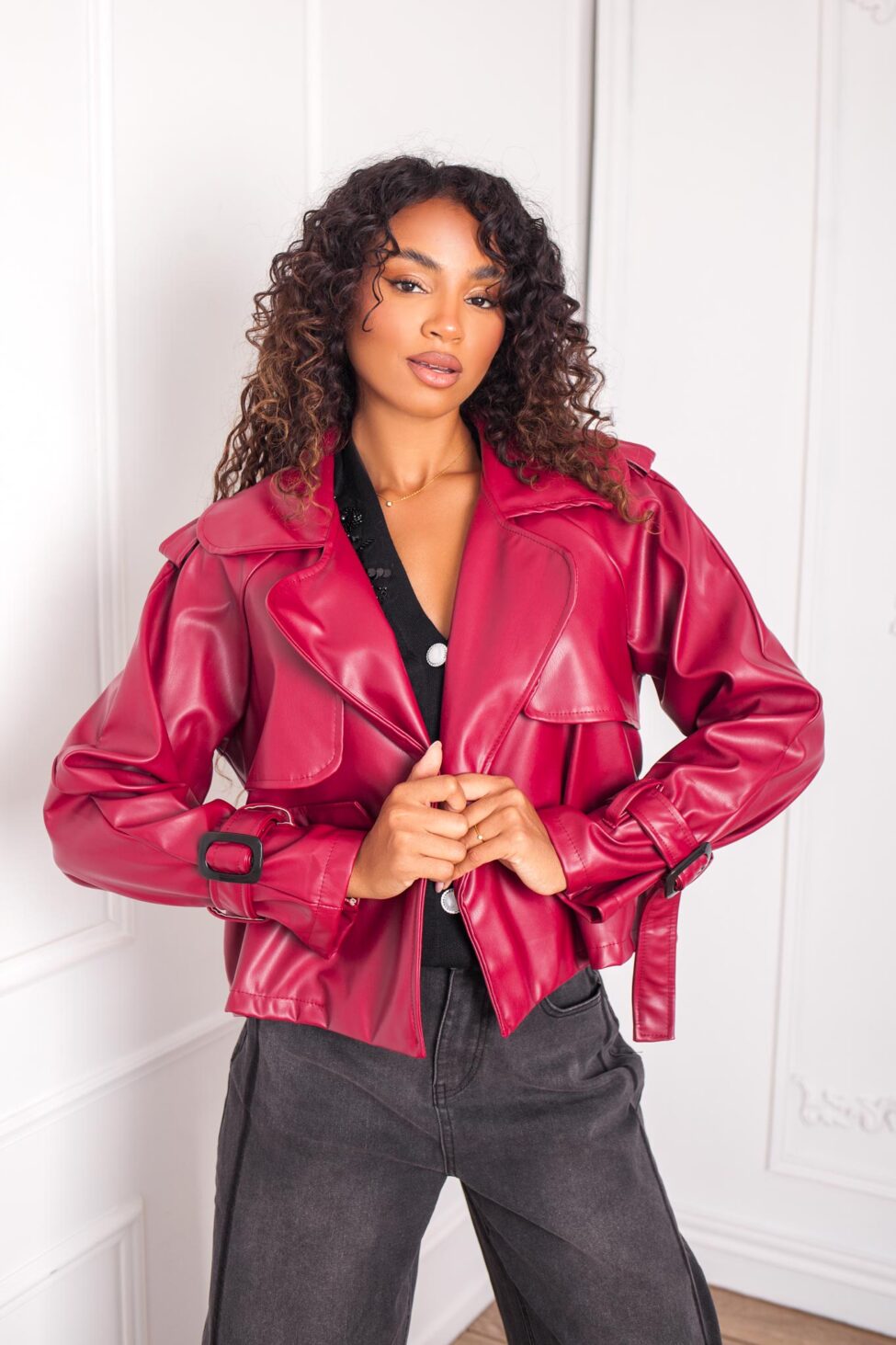 Vexira δερματίνη jacket μπορντό - Image 2