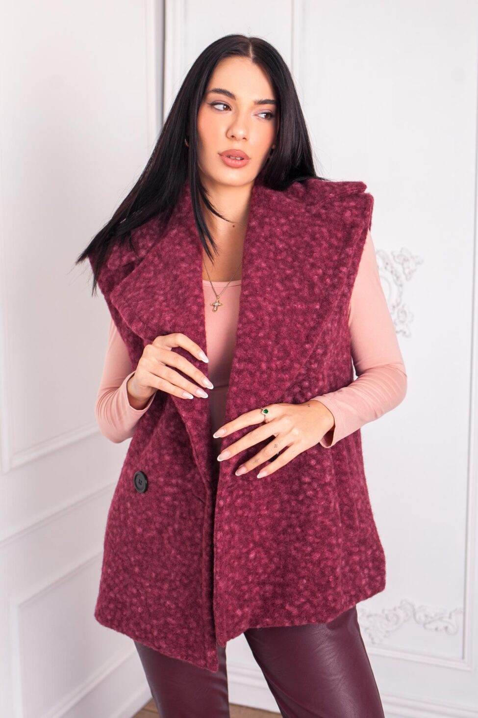 Vogue αμάνικο γιλέκο μπορντό - Image 2