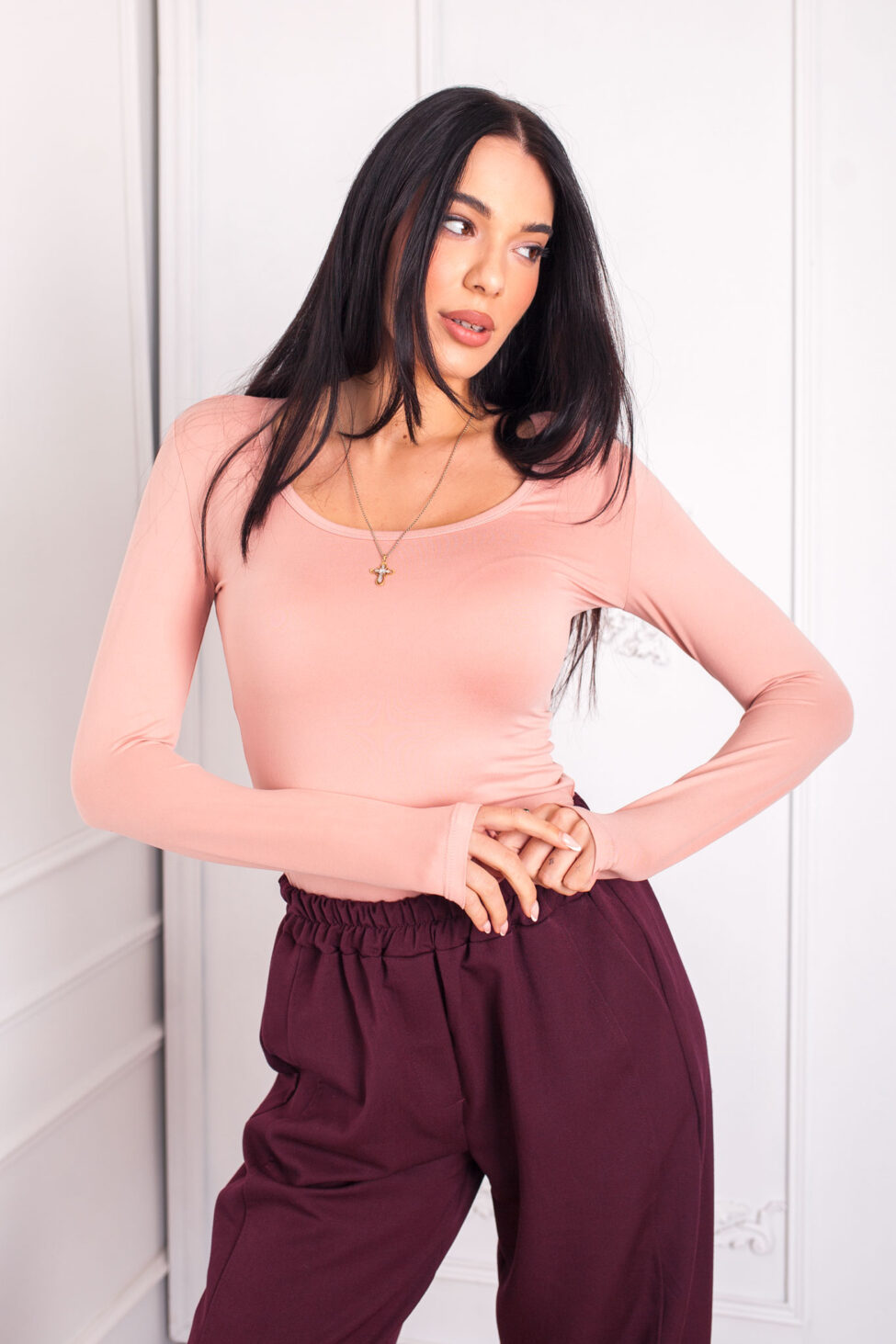 Zavienna μπλούζα ελαστική ροζ - Image 2
