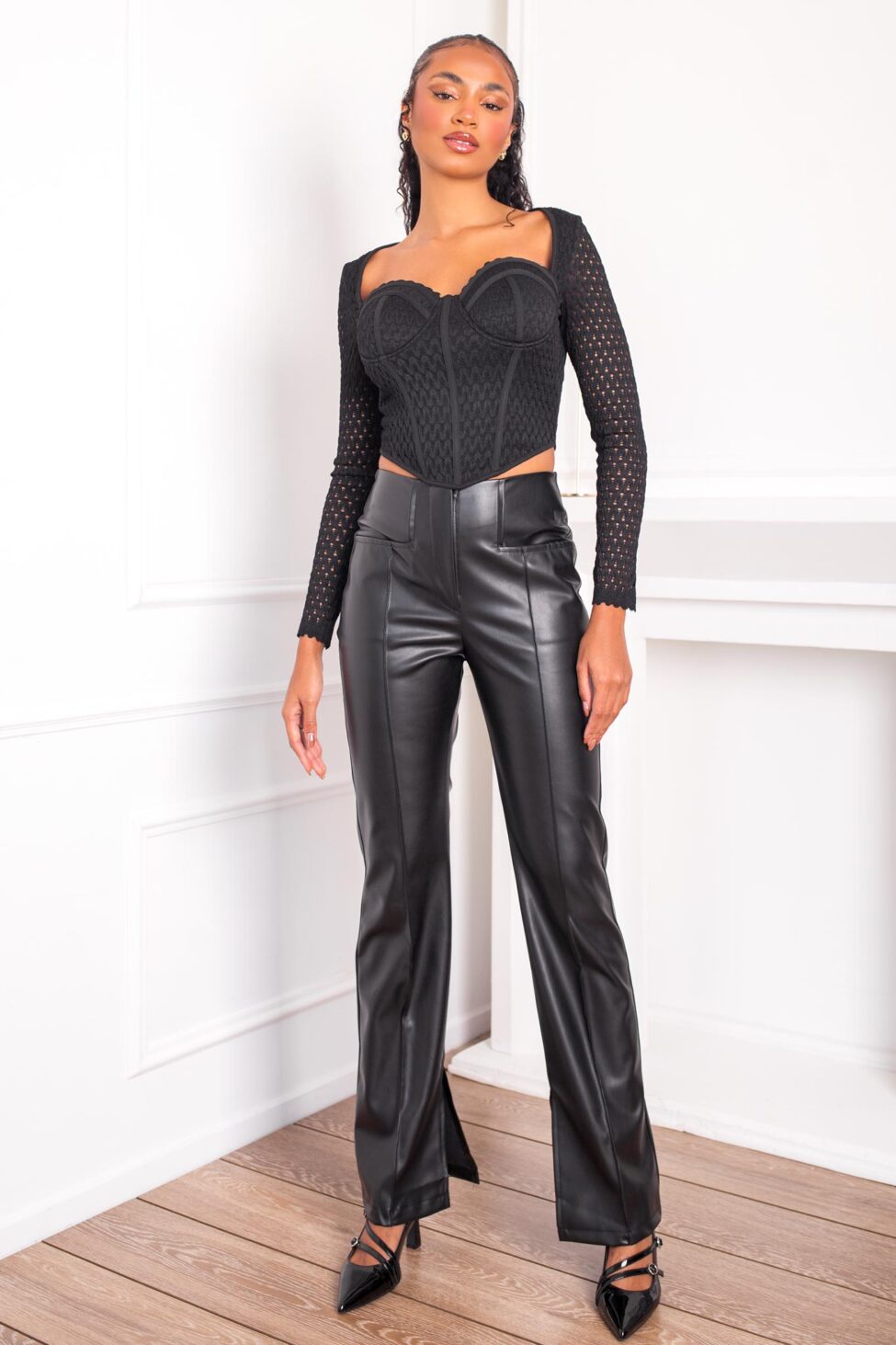 Abda παντελόνι δερματίνης μαύρο - Image 2