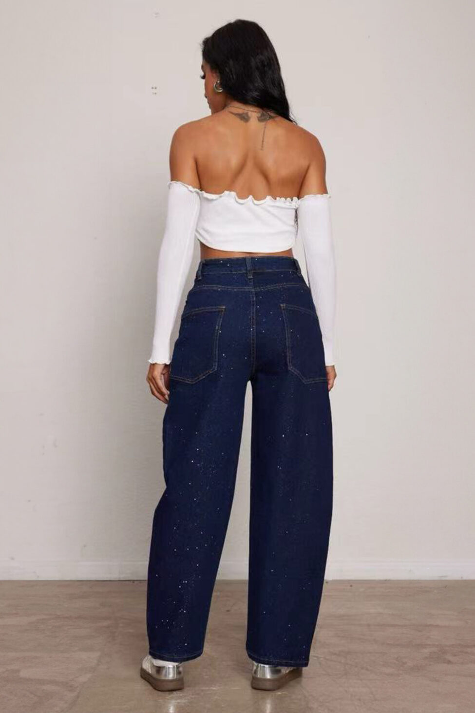 Adelyn τζιν παντελόνι με στρας μπλε - Image 2