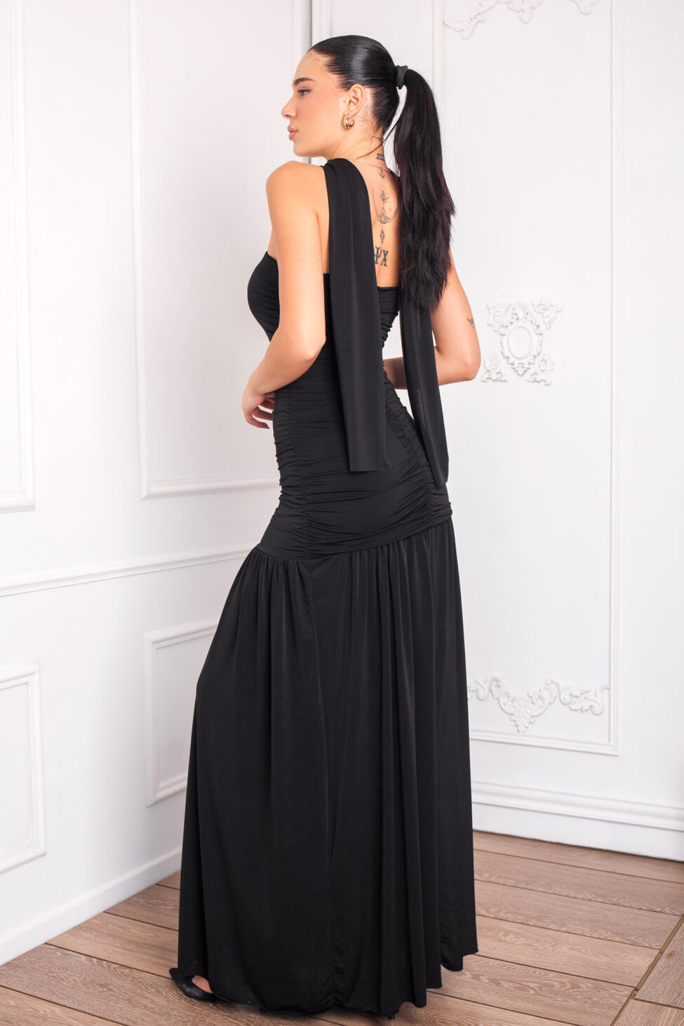 Amanda μίντι φόρεμα μαύρο - Image 2