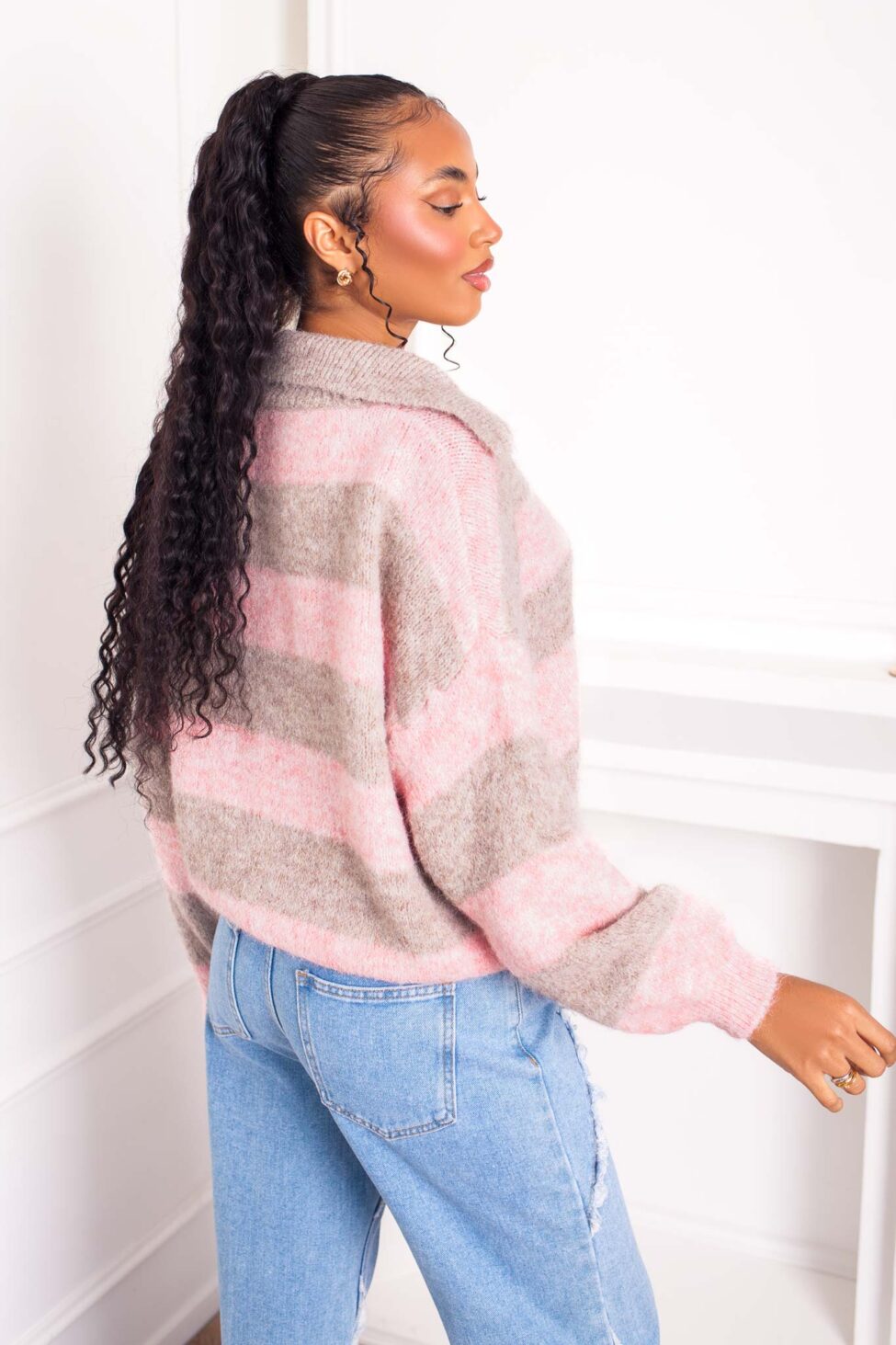 Britt πλεκτή μπλούζα ροζ - Image 2