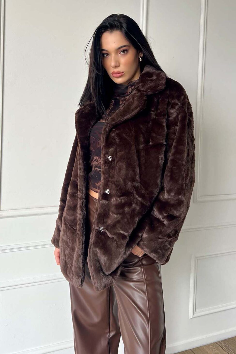 Campbell  οικολογική γούνα καφέ - Image 2