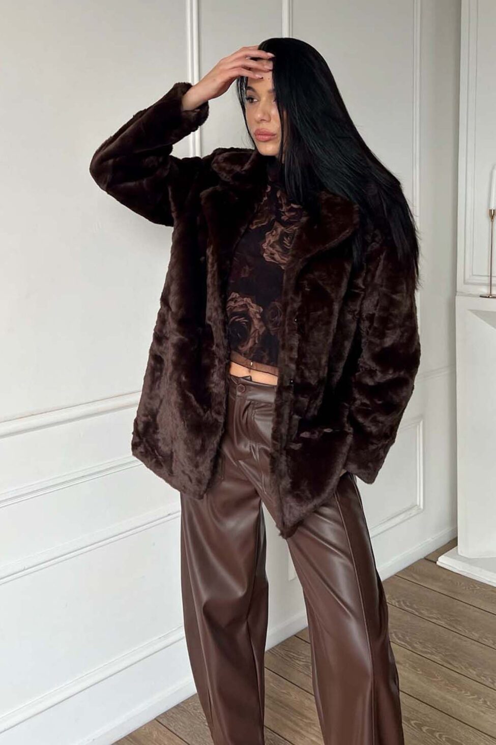 Campbell  οικολογική γούνα καφέ - Image 3