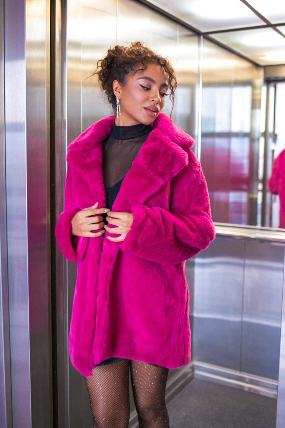 Campbell  οικολογική γούνα magenta - Image 2