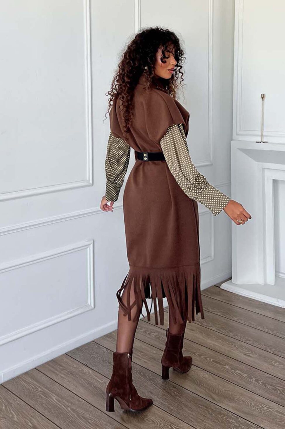 Canna πανωφόρι με κρόσια καφέ - Image 3