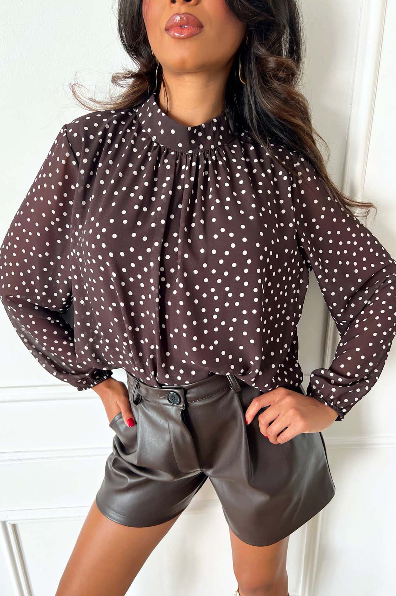 Cynar μπλούζα πουά καφέ Cynar μπλούζα πουά καφέ - Image 1