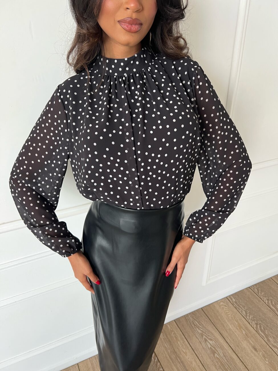 Cynar μπλούζα πουά μαύρο - Image 3