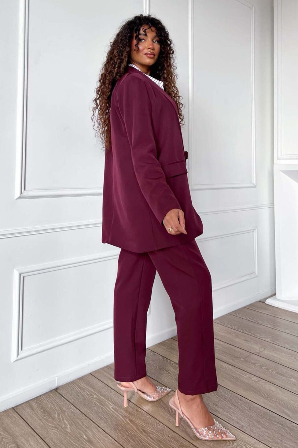 Digital σετ σακάκι παντελόνι μπορντό - Image 4