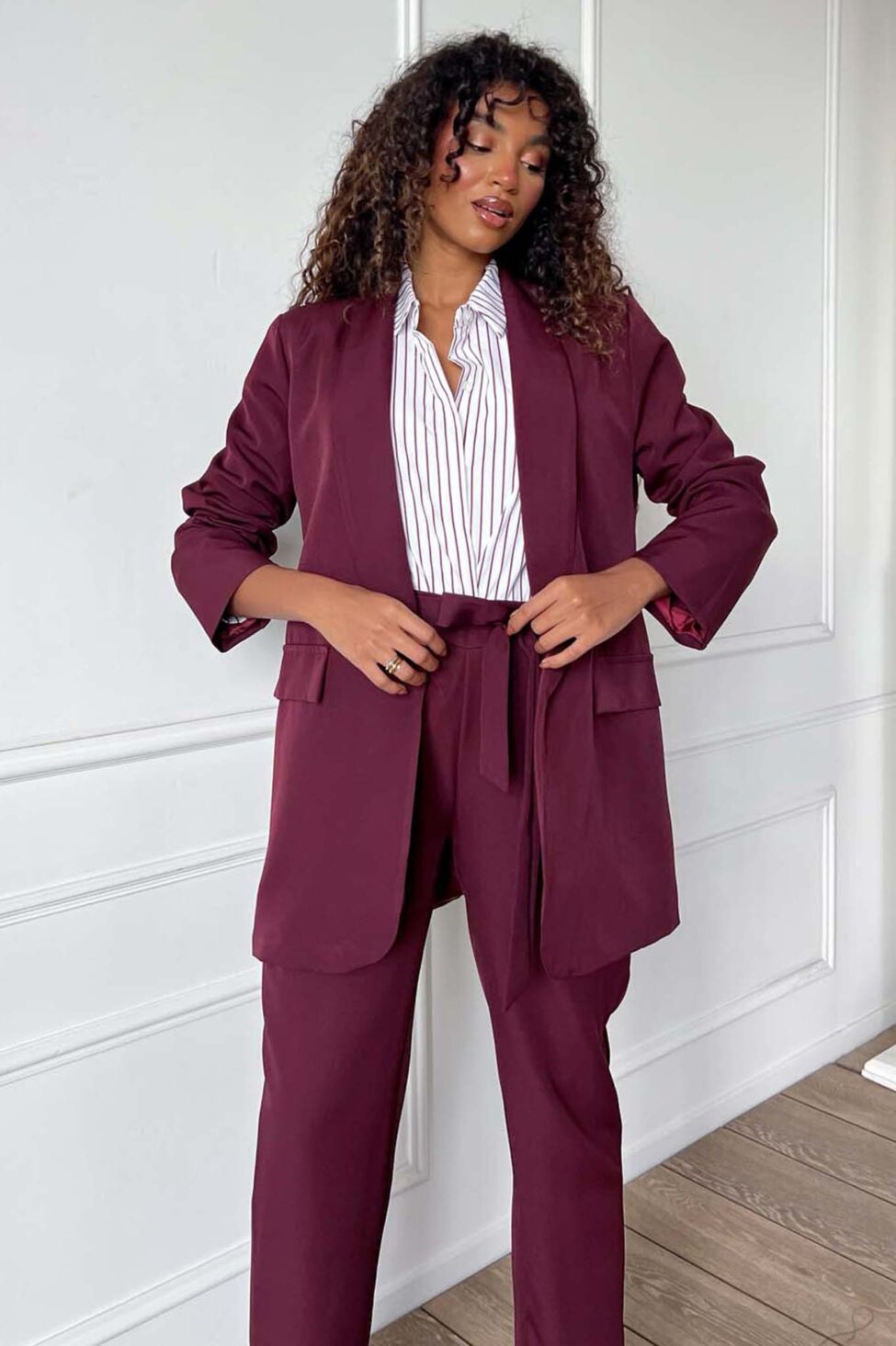 Digital σετ σακάκι παντελόνι μπορντό - Image 5