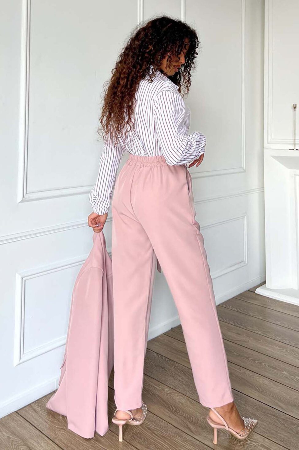 Digital σετ σακάκι παντελόνι ροζ - Image 4