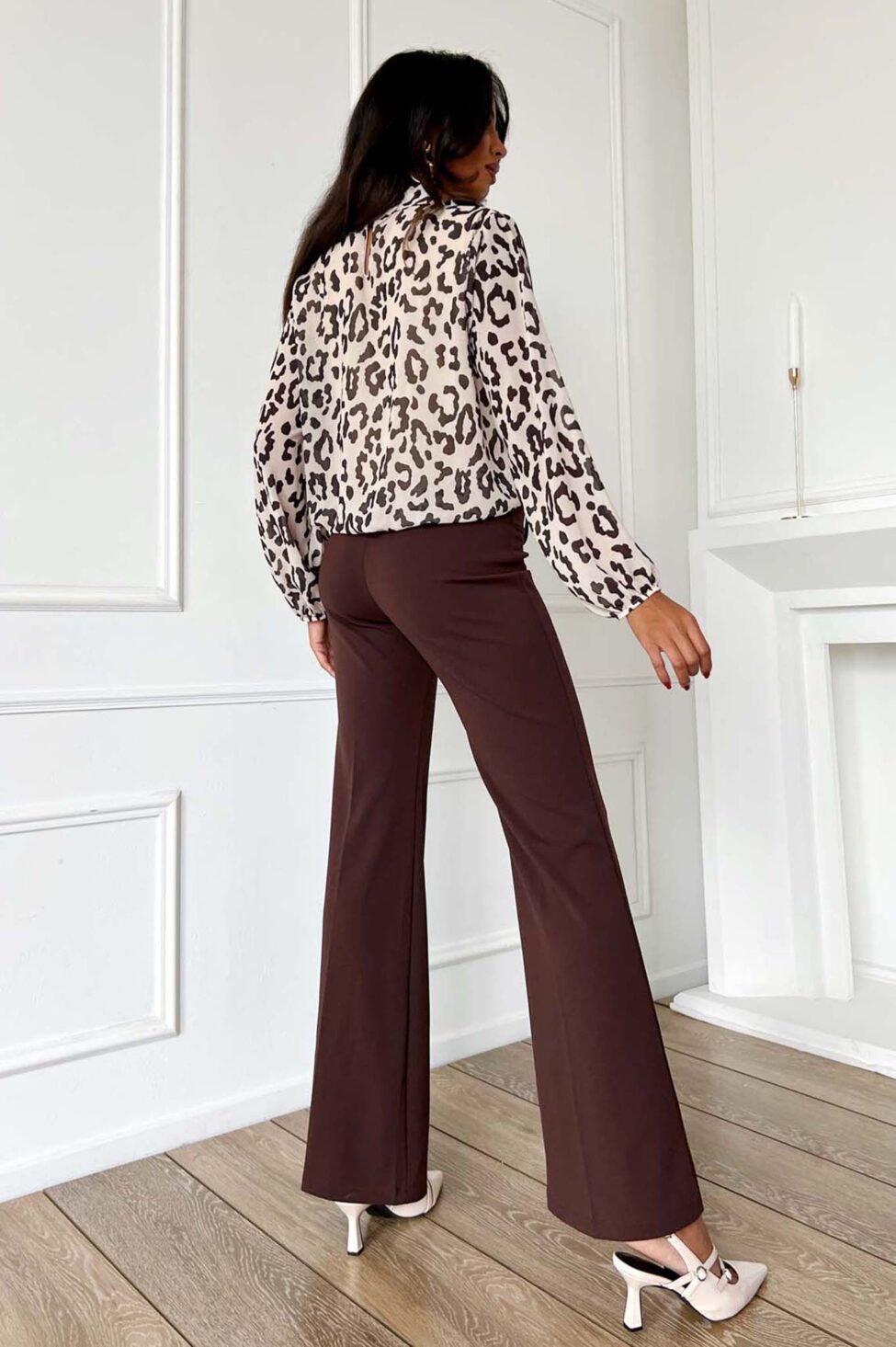 Edita υφασμάτινο παντελόνι καφέ - Image 3