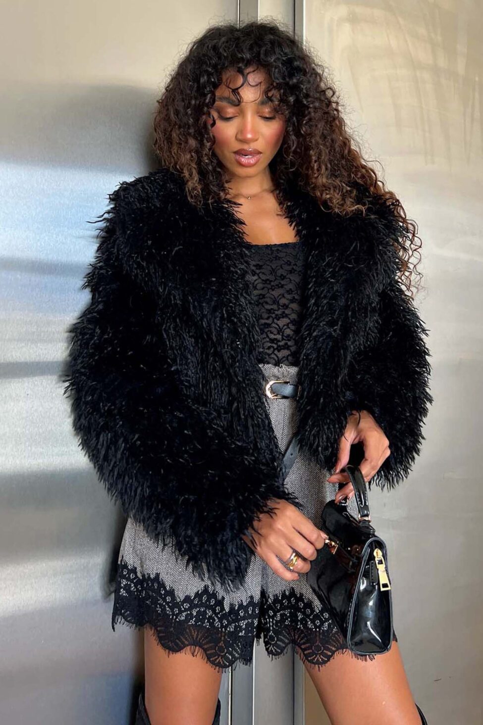 Endora γούνα fluffy μαύρο - Image 2