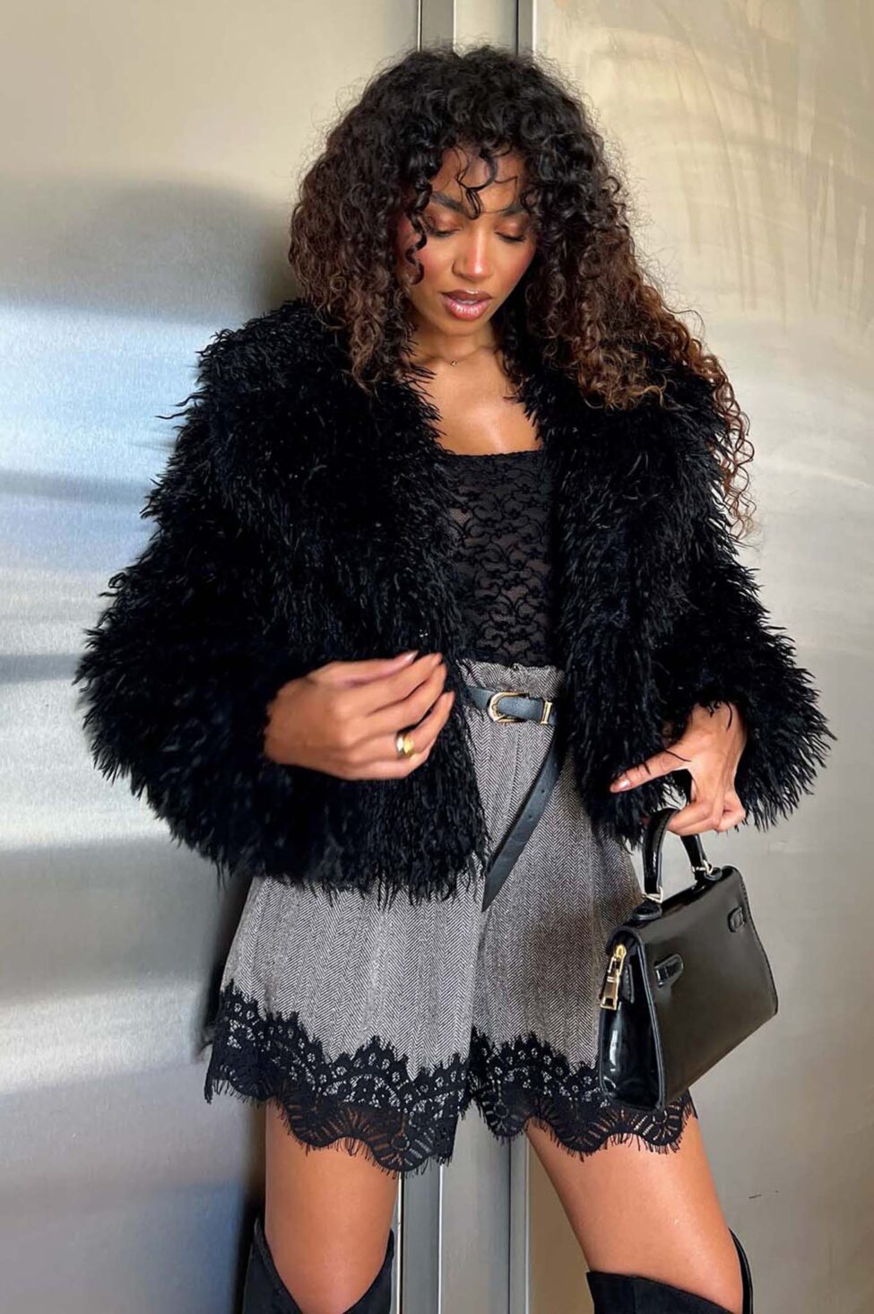 Endora γούνα fluffy μαύρο - Image 3