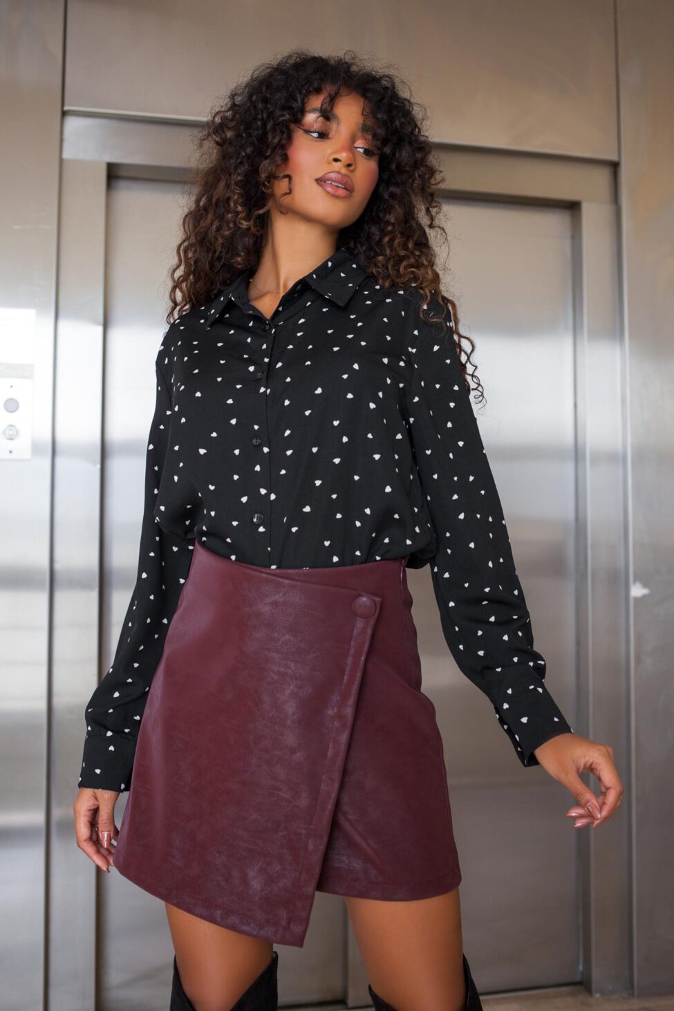 Heart πουκάμισο μαύρο - Image 2