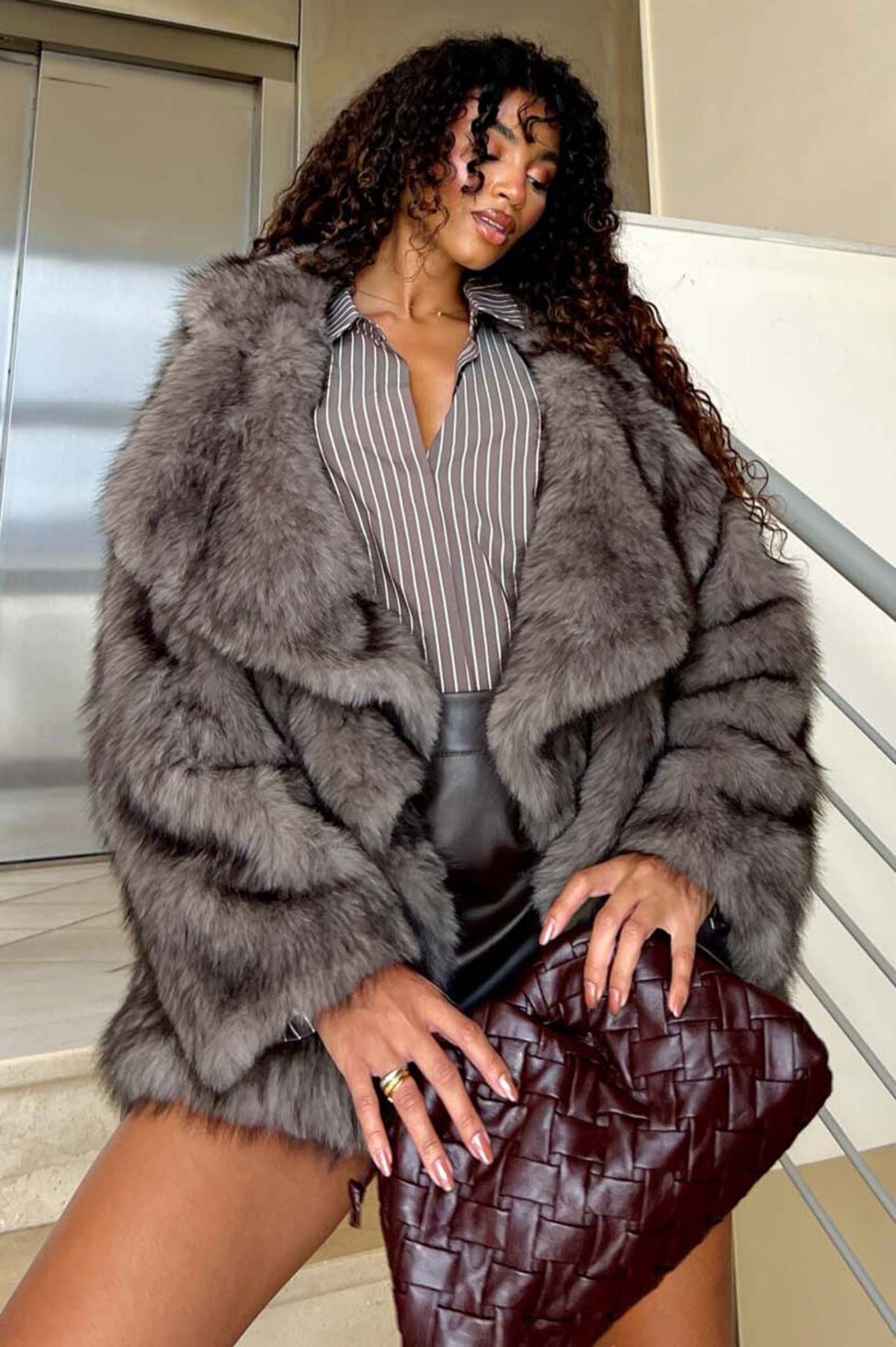 Jelissa οικολογική γούνα γκρι - Image 3