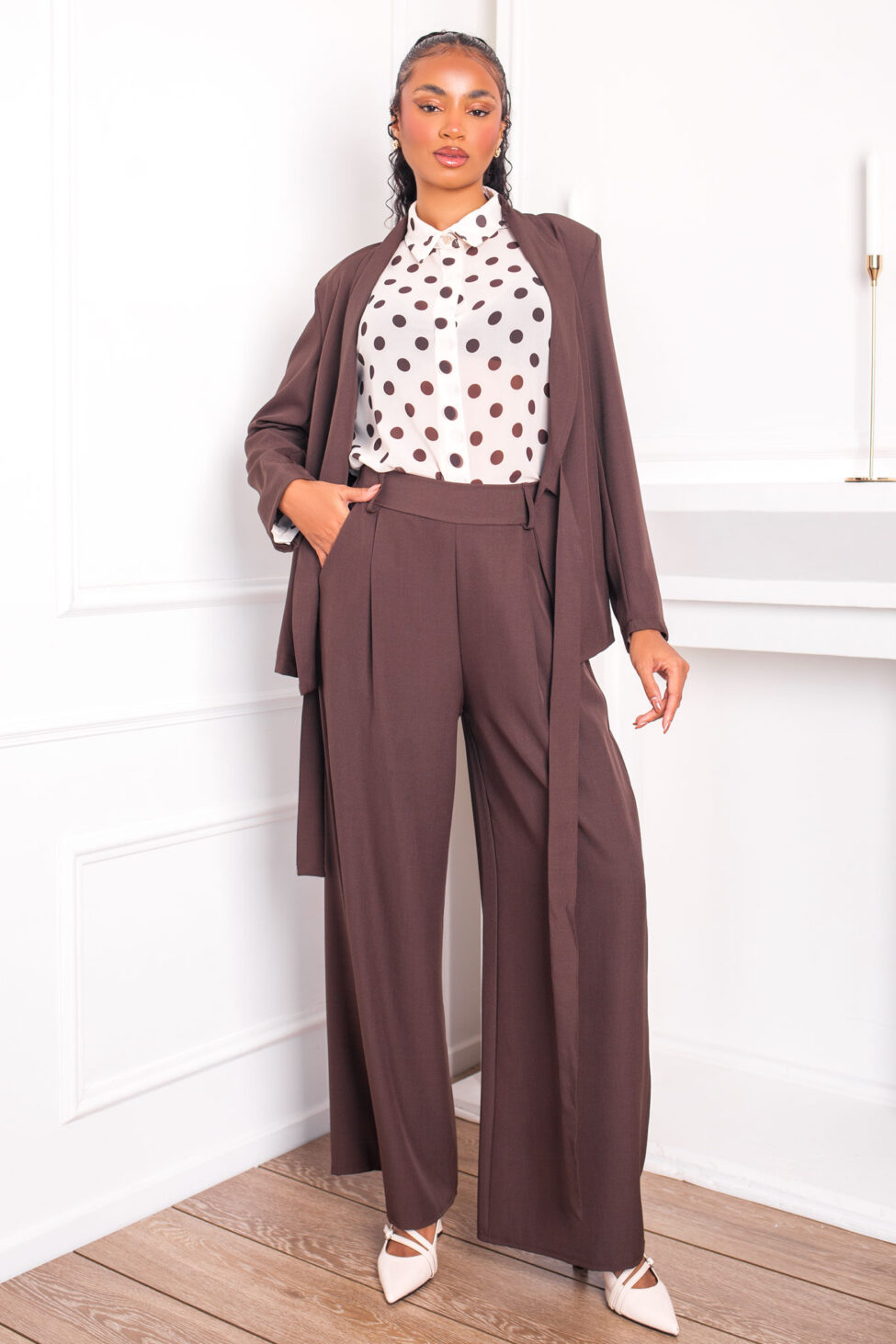 Jockey σετ σακάκι παντελόνι καφέ - Image 2