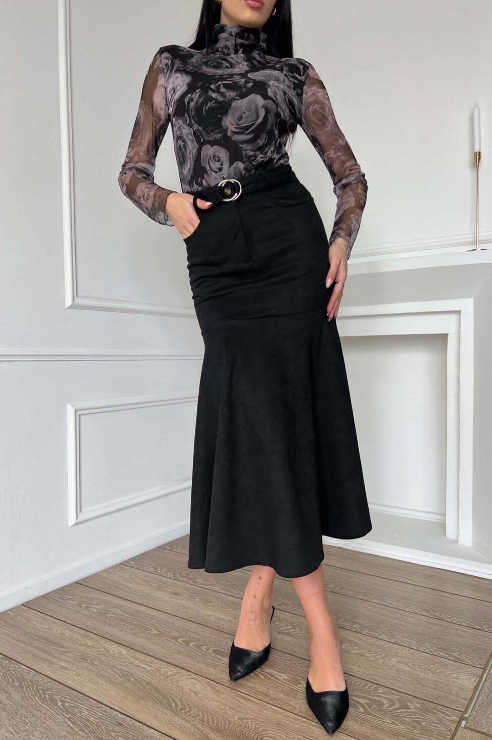 Latte μάξι φούστα μαύρο - Image 2