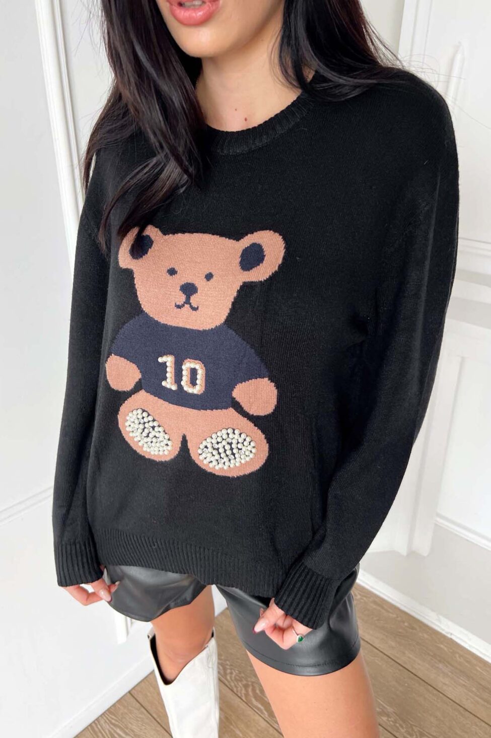 Little Bear πουλόβερ μαύρο - Image 2