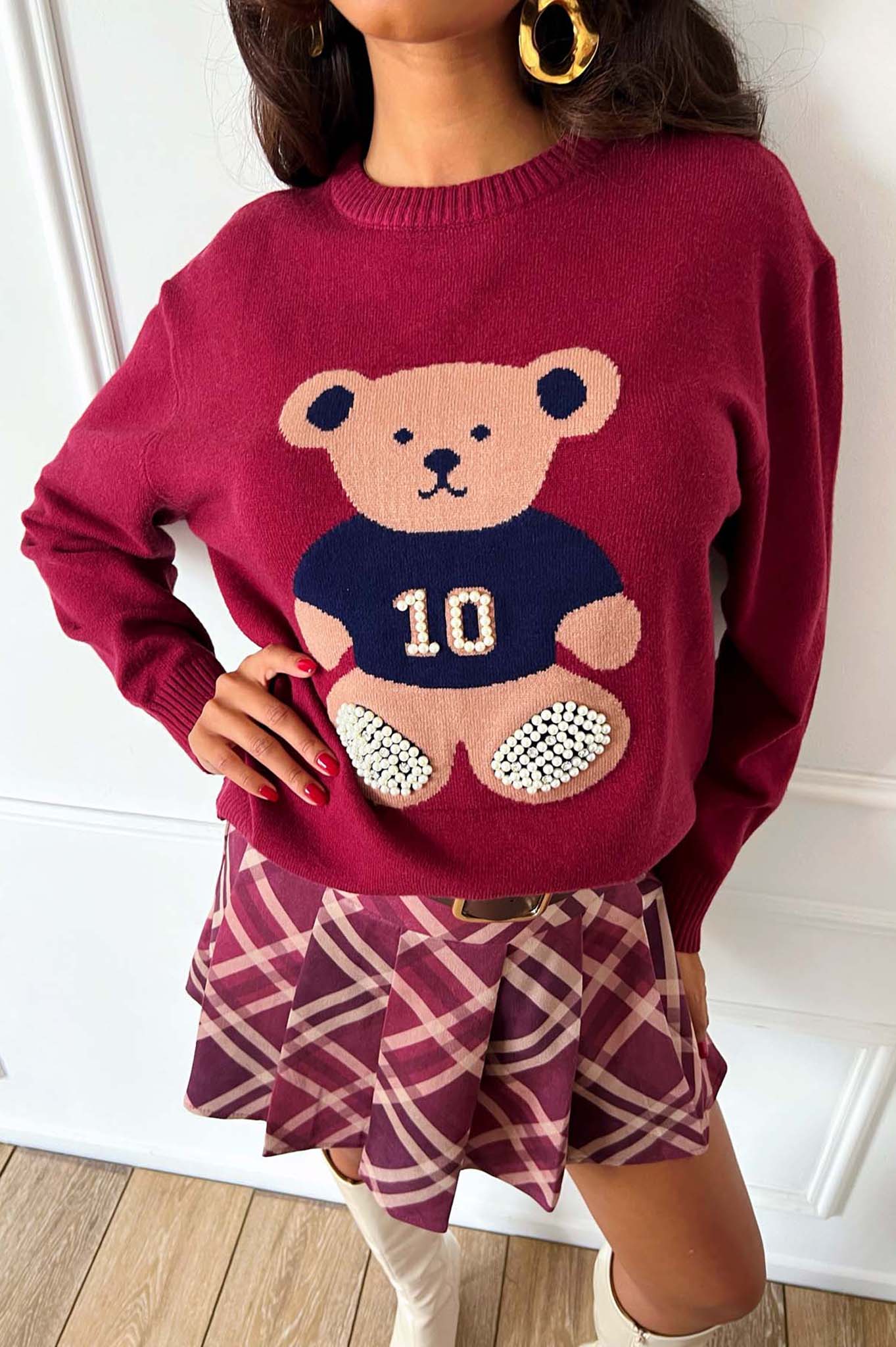 Little Bear πουλόβερ μπορντό Little Bear πουλόβερ μπορντό - Image 1