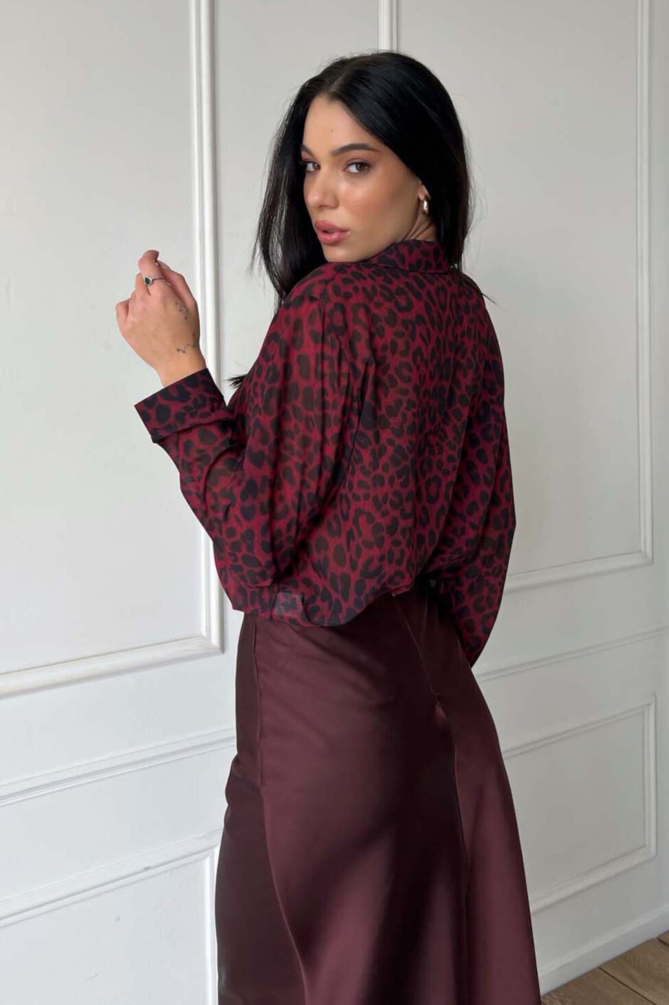 Livia πουκάμισο μπορντό - Image 2