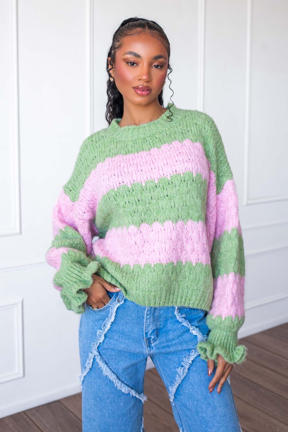 Magnitude μπλούζα πλεκτή φυστικί - Image 3