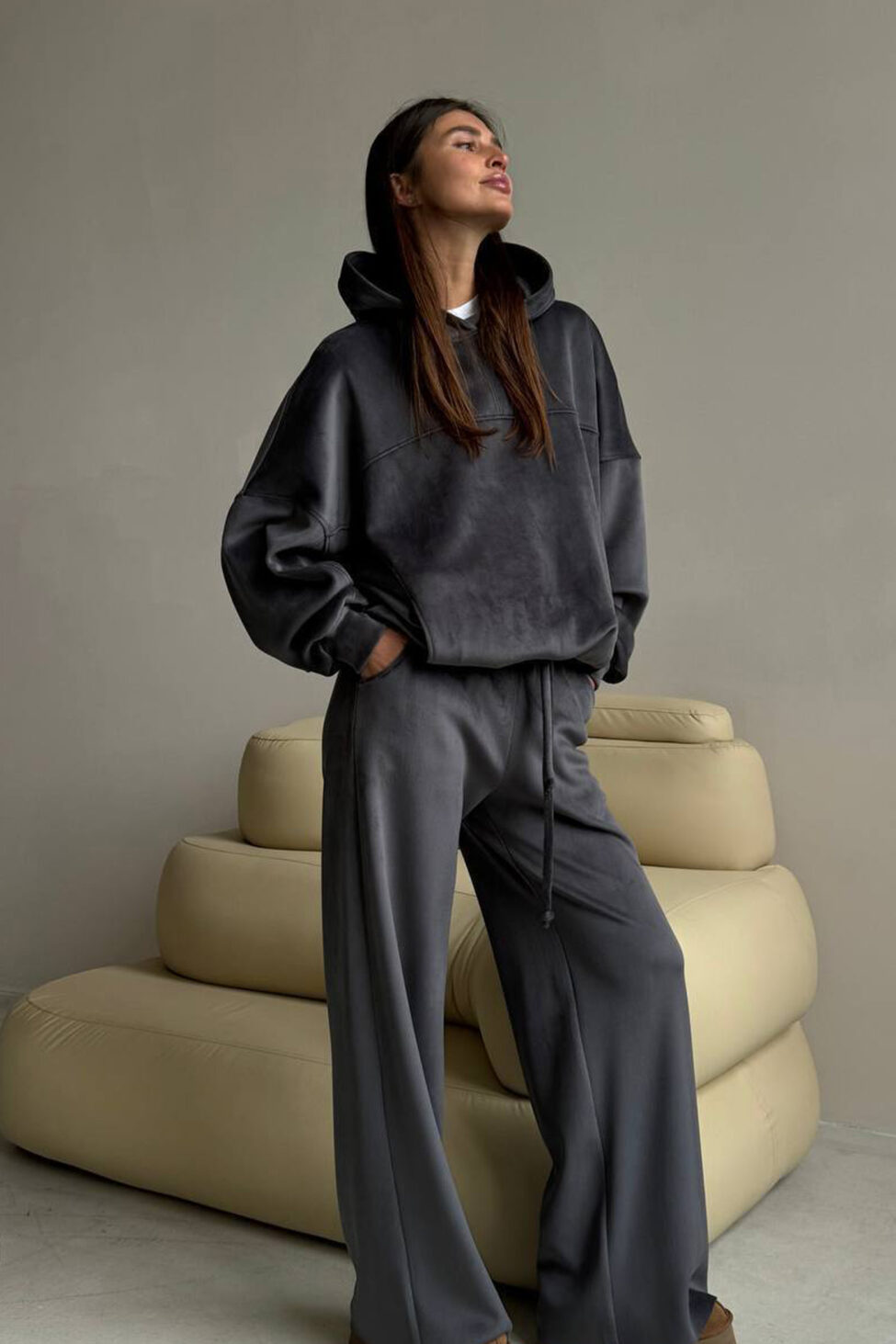 Mallorca σετ φούτερ φόρμα γκρι - Image 4